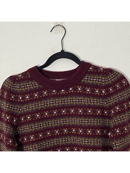 FAHERTY Women’s Highland Fair Isle Sweater Merino Wool Blend Size Small - Picture 2 of 15